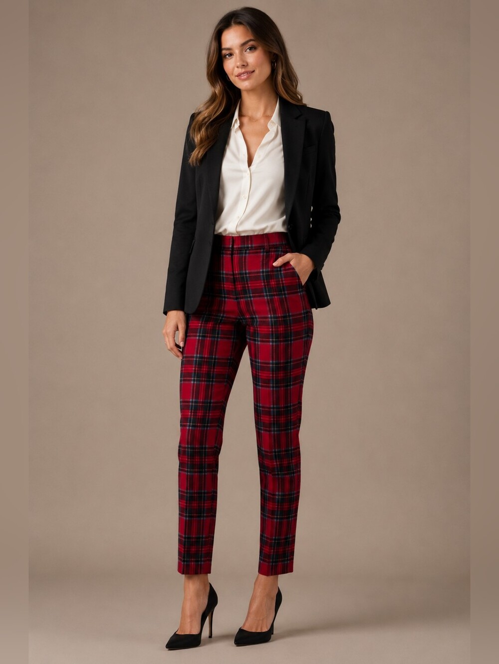 Vineyard Vines Red and Black Plaid Dress Pants